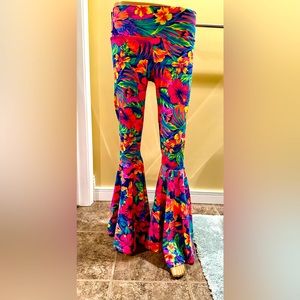 Coquetry Clothing Tahitian Floral High Waist Bell Bottom Flares